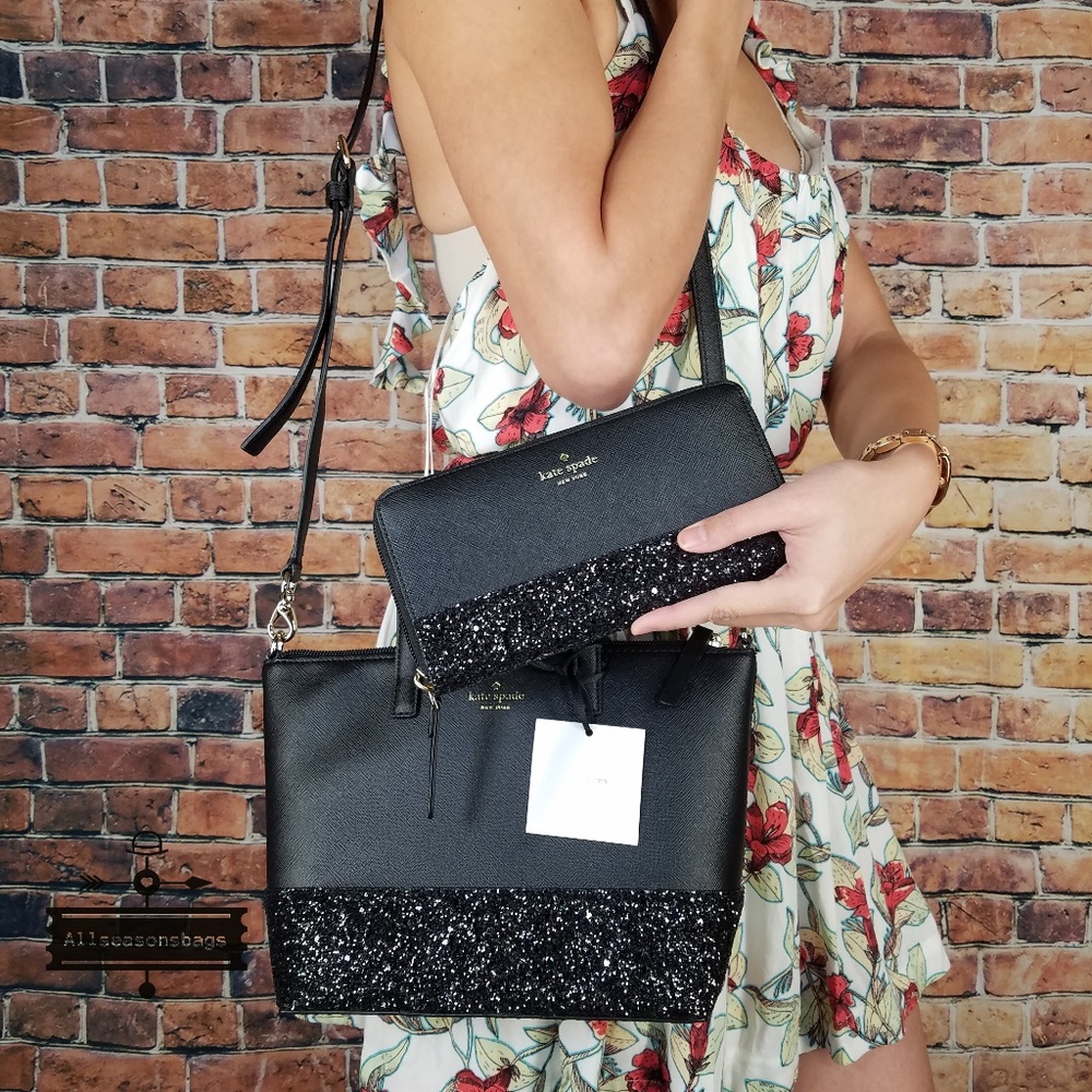 Kate spade ina greta satchel wallet black SET NWT - Picture 8 of 8